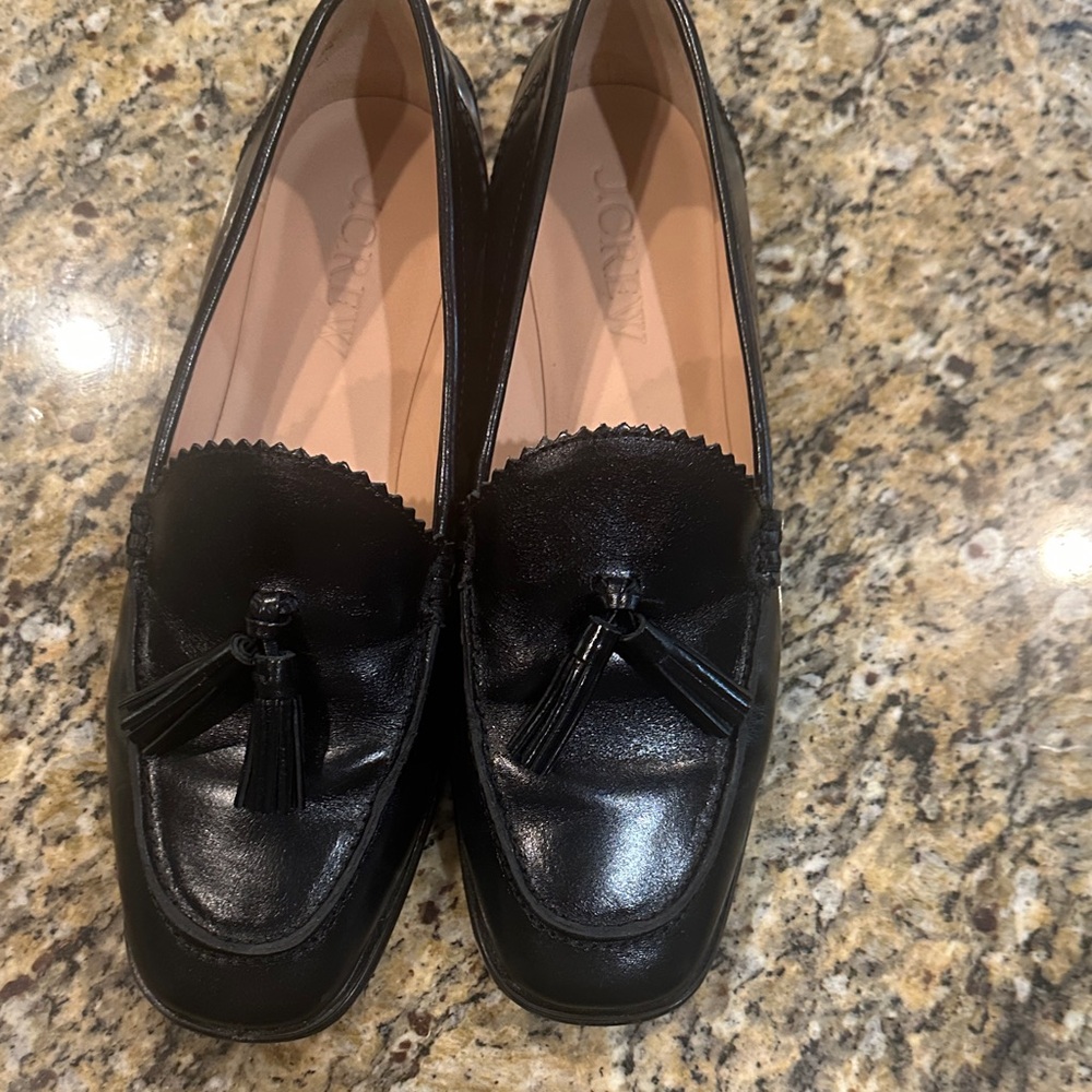 J. Crew Black Tassel Loafers for Women